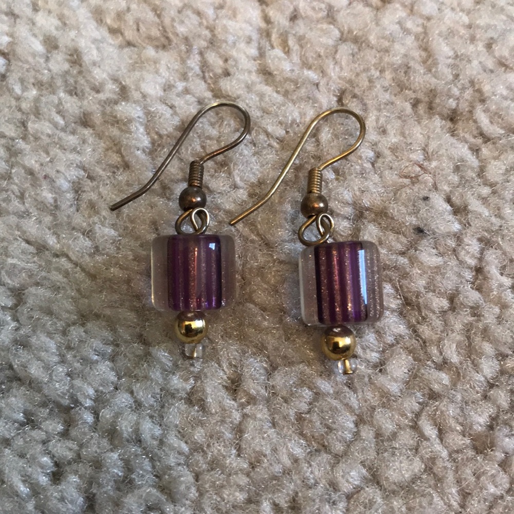 Purple Drop Earrings